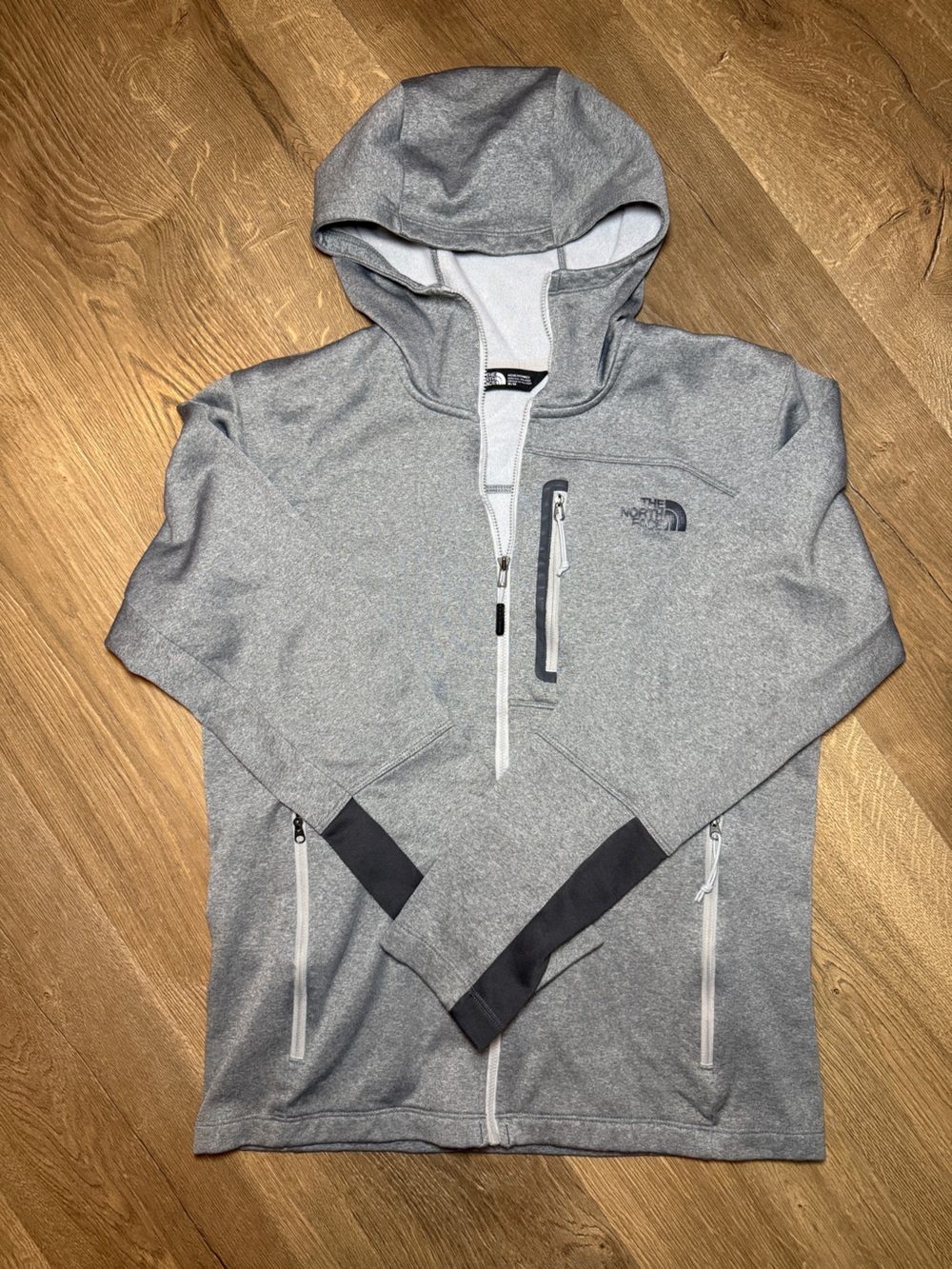 The North Face Gray Hooded Performance Zip Jacket